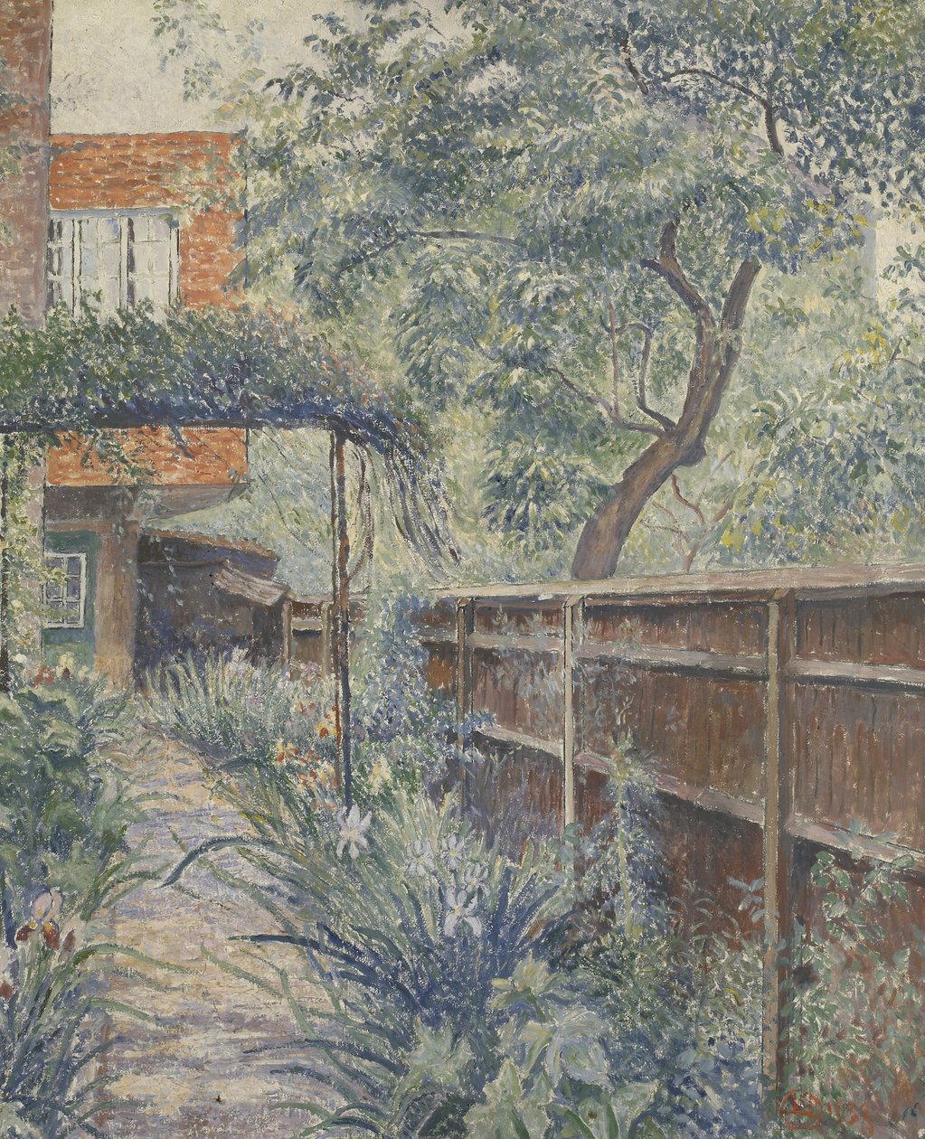 Min ateljéträdgård, 1938 av Lucien Pissarro