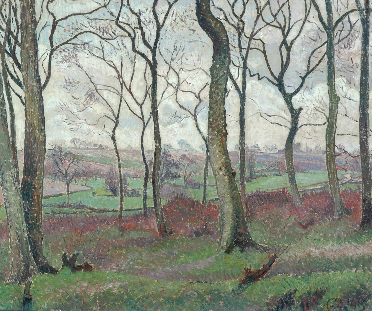 The Dunmow Road från Tilty Wood, 1915 av Lucien Pissarro