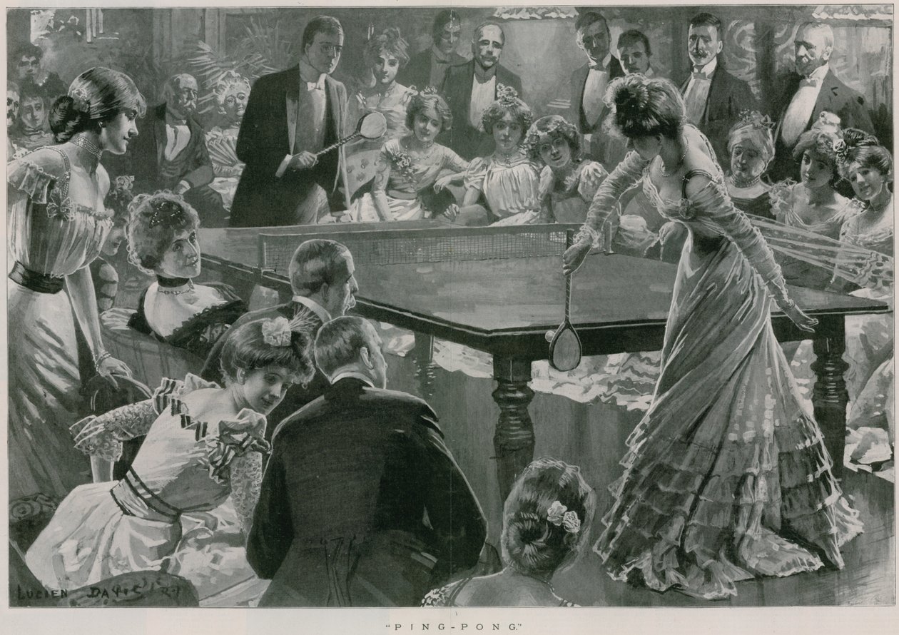 Ping-Pong (litografi) av Lucien Davis