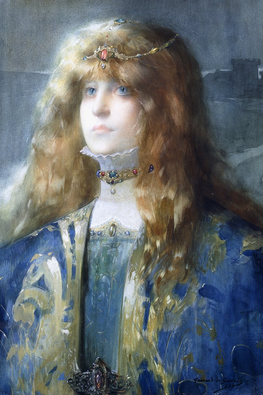 Porträtt av Sarah Bernhardt av Lucien Guirand de Scevola