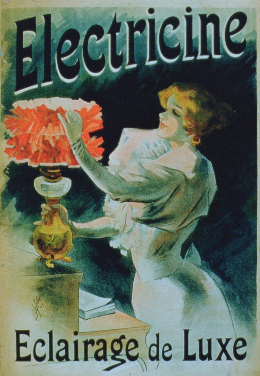 Affisch reklam "Electricine" Lyxbelysning av Lucien Lefevre
