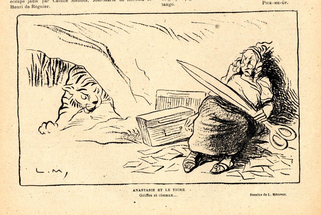 Le Rire rouge, satirisk i svartvitt av Lucien Metivet