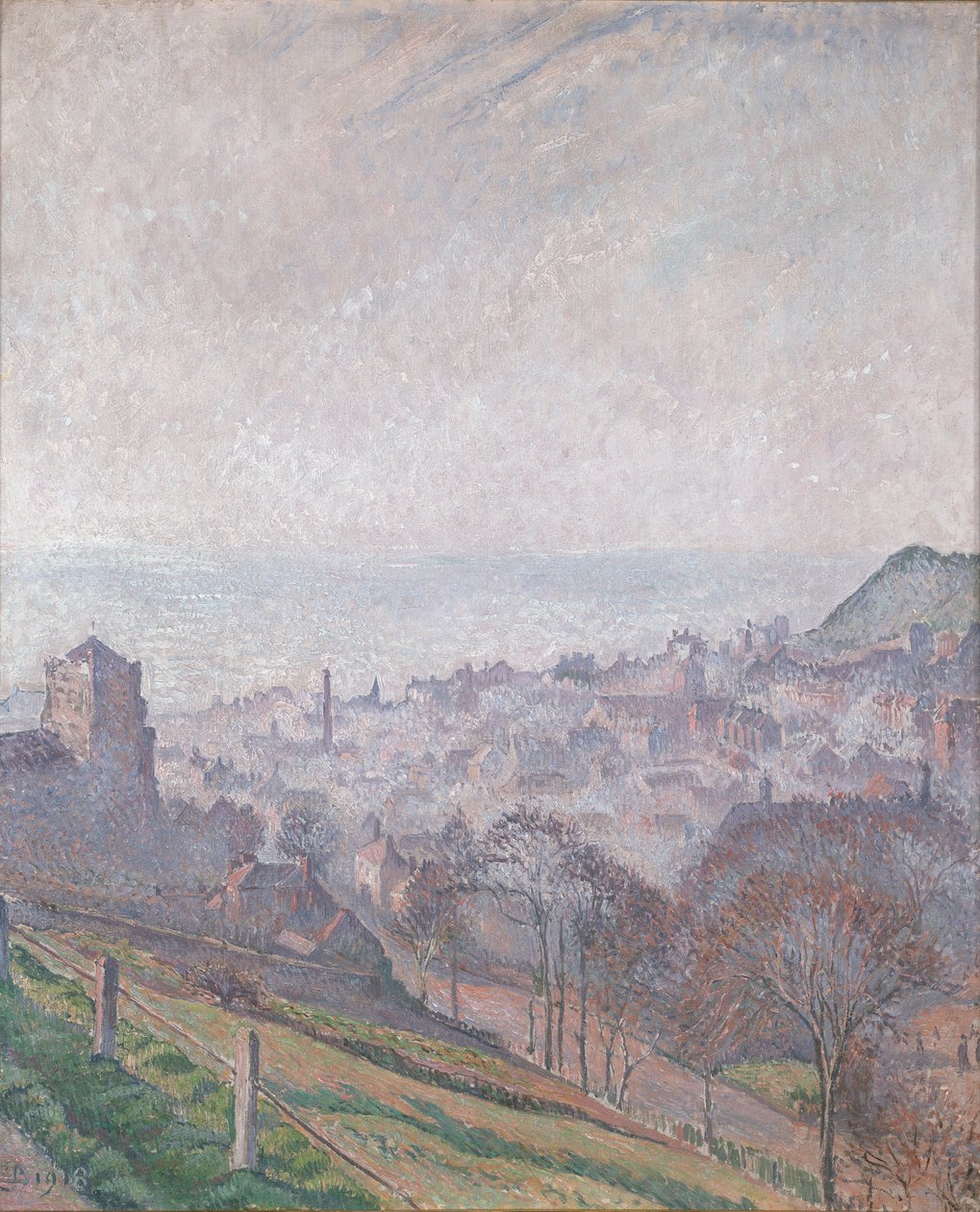Hastings: Mist, Sun and Smoke, 1918 av Lucien Pissarro