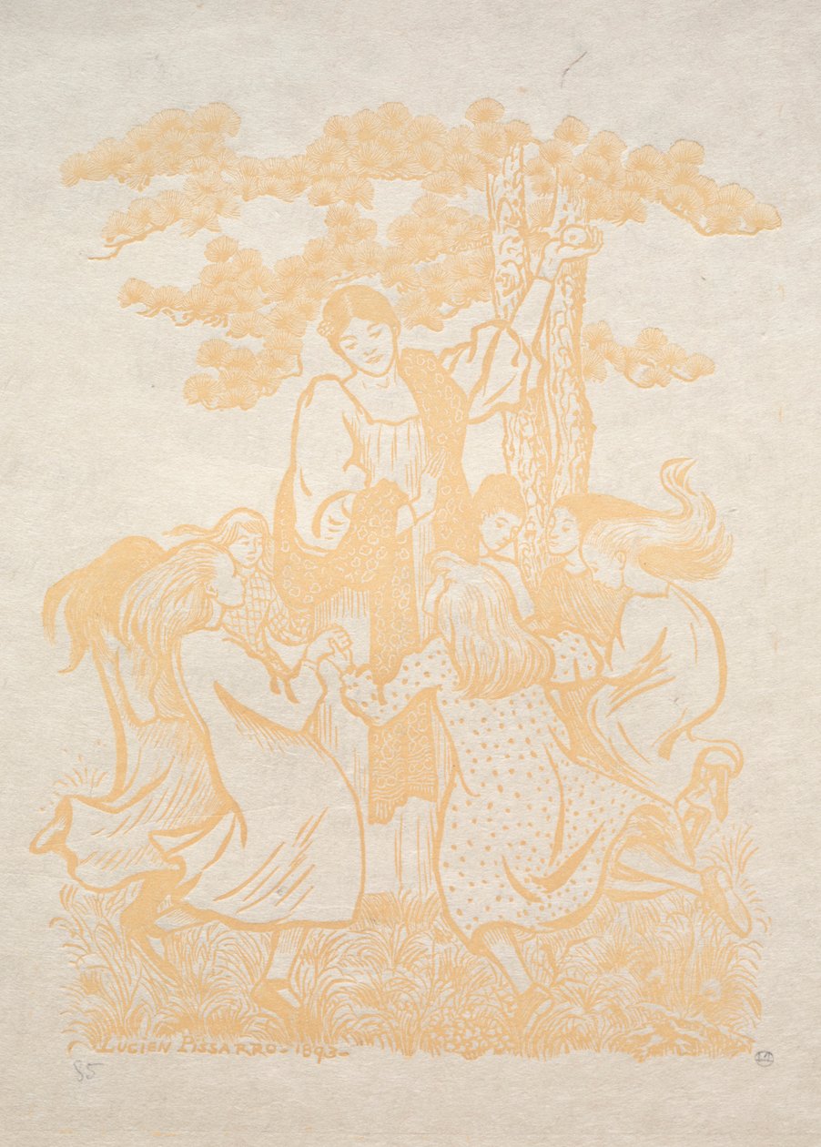 Illustration 25: La Ronde, 1893. av Lucien Pissarro