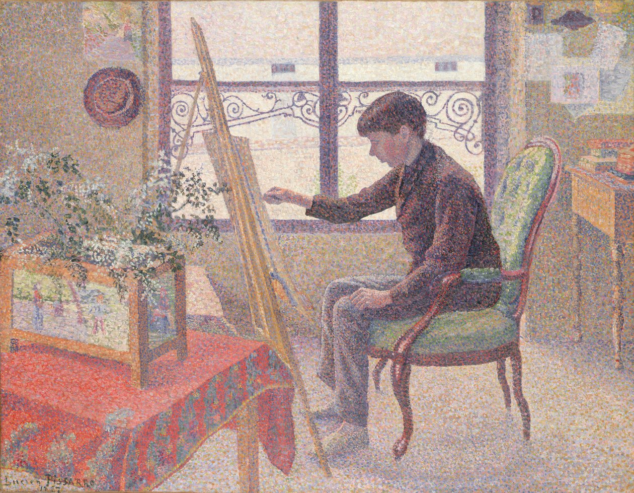 Studions interiör av Lucien Pissarro