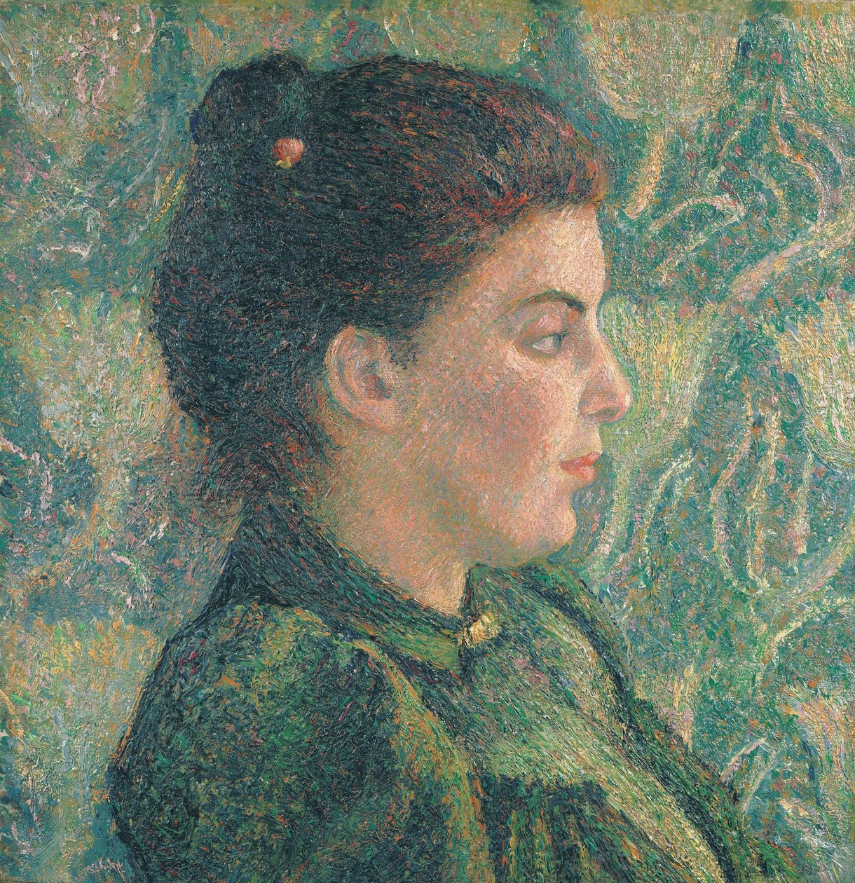 Porträtt av Esther i profil av Lucien Pissarro