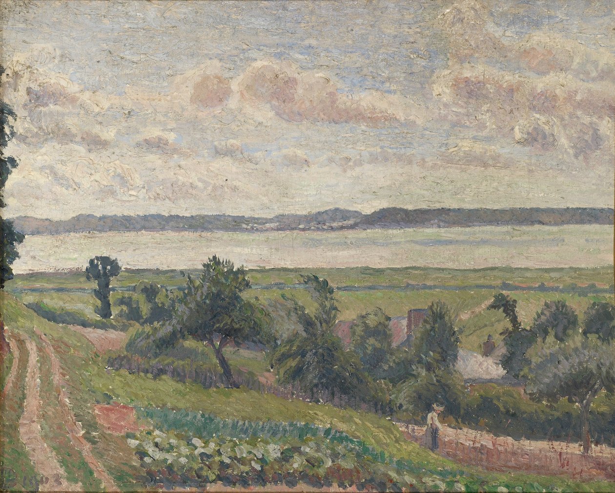 Utsikt över mynningen, Harfleur, 1903 av Lucien Pissarro