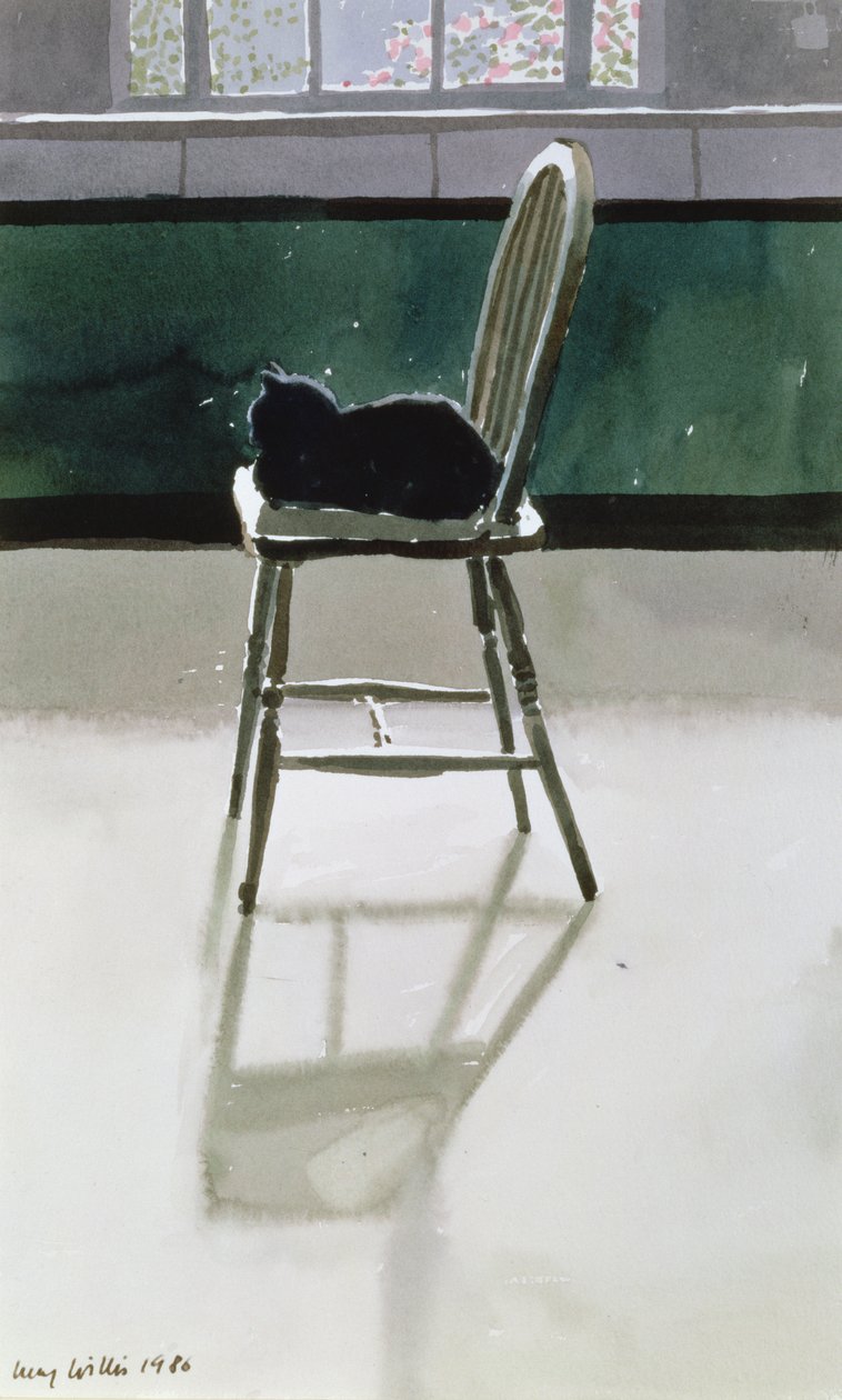 Katt på en stol, 1986 av Lucy Willis