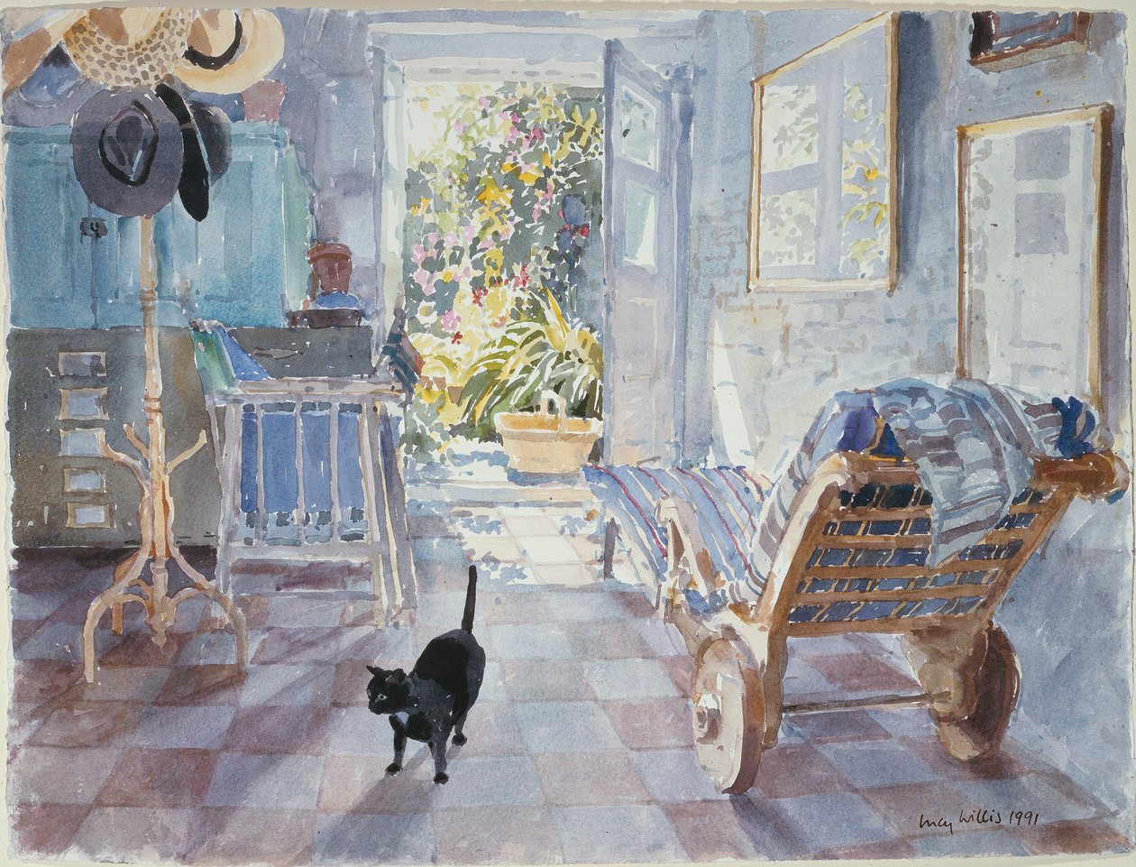 Inside Looking Out, 1991 (wc på papper) av Lucy Willis