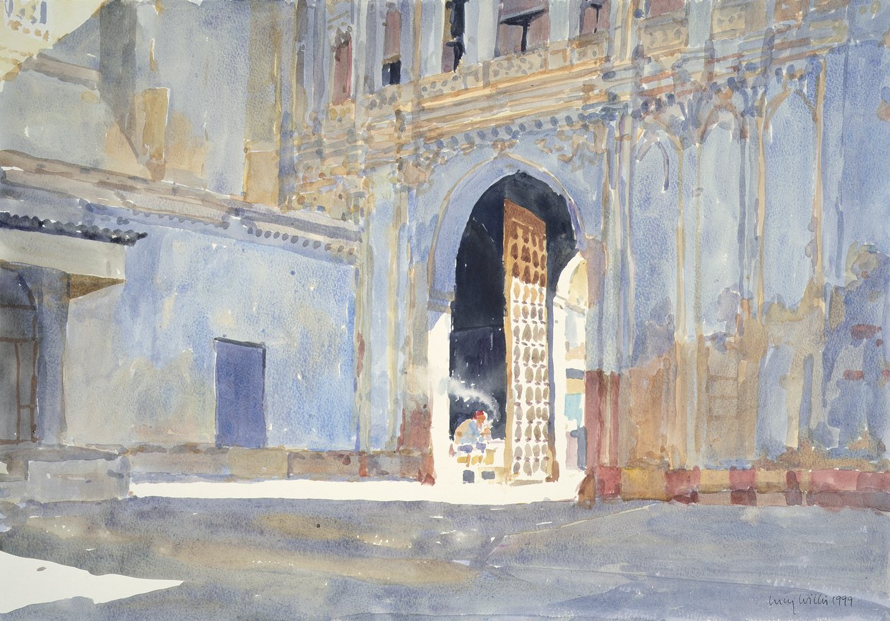 Palace Gate, Gujarat (wc på papper) av Lucy Willis