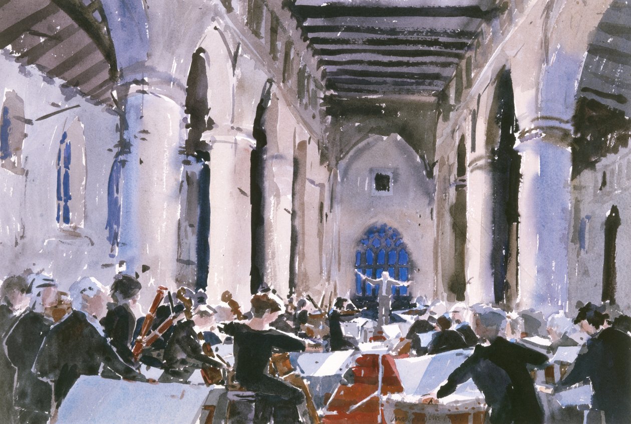 The Overture, St. Marys Bridgwater, 1989 (wc på papper) av Lucy Willis