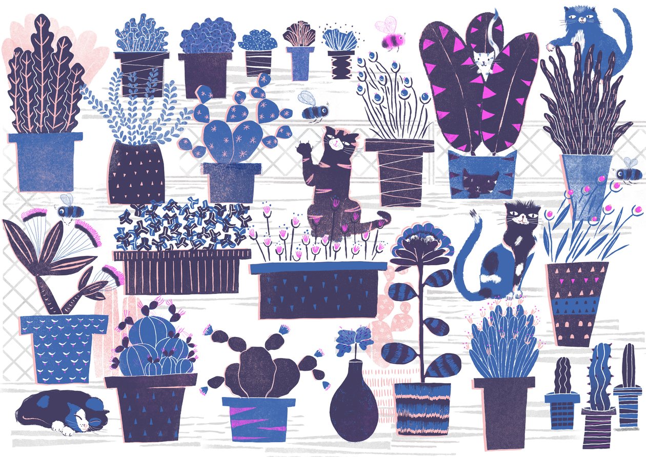 Cat Garden, 2015 (digital) av Lucy Banaji
