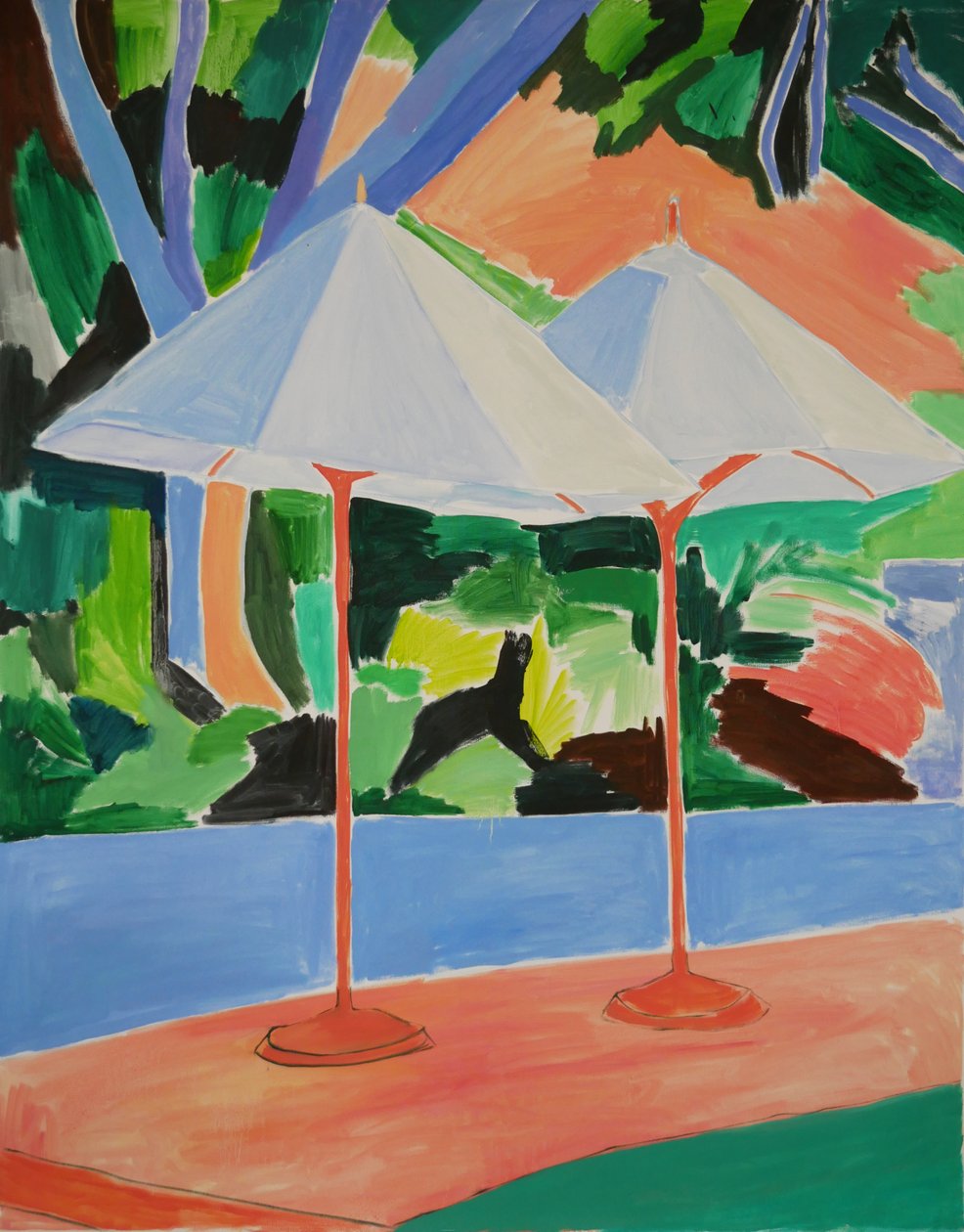 Umbrella, 2022 (olja på duk) av Lucy Smallbone