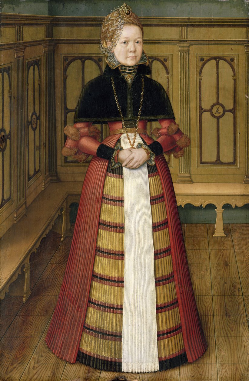 Porträtt av Mette (Mathildis) von Munchhausen av Ludger Tom the Younger Ring