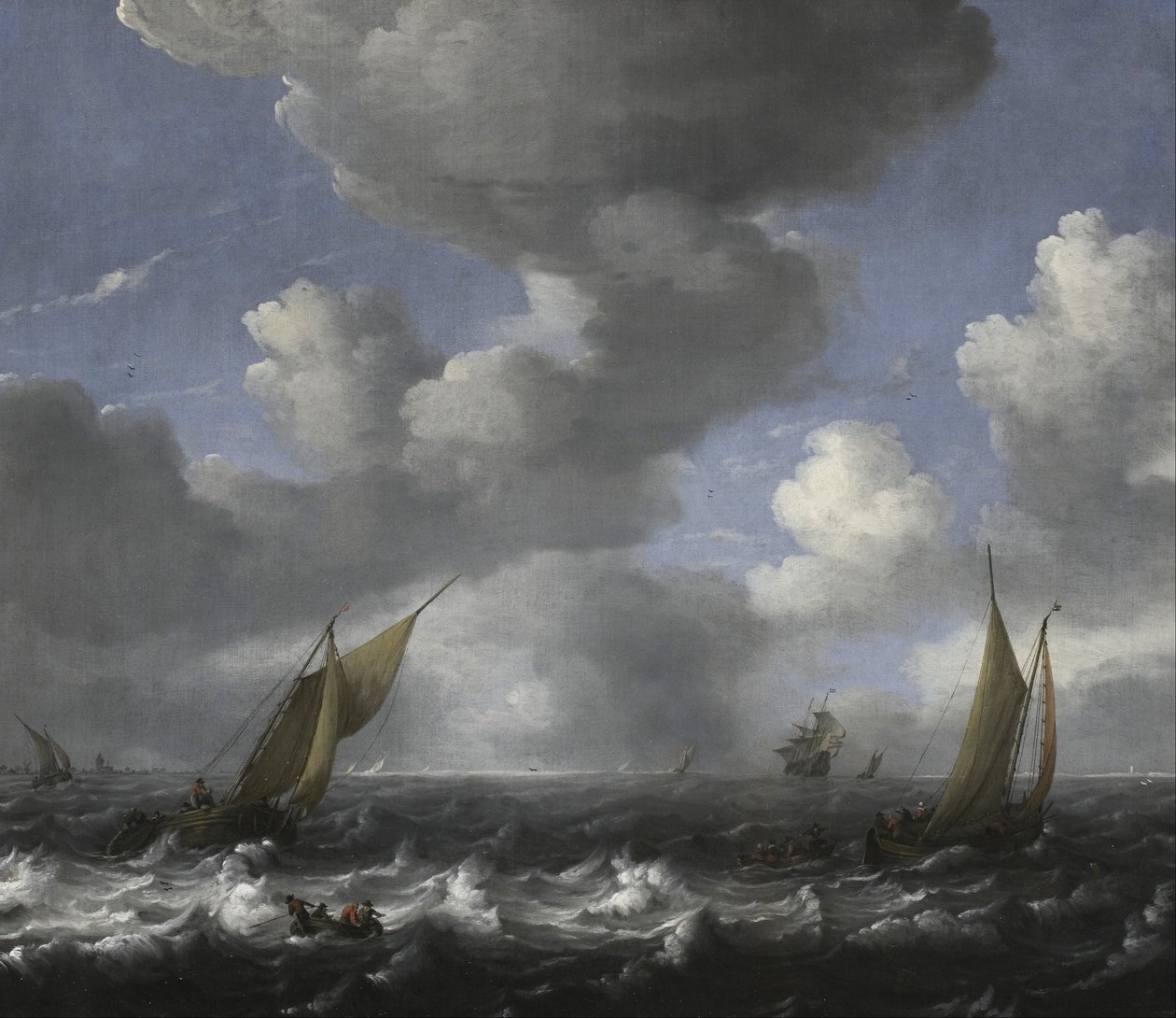 Seascape and Fishing Boats av Ludolf Backhuysen