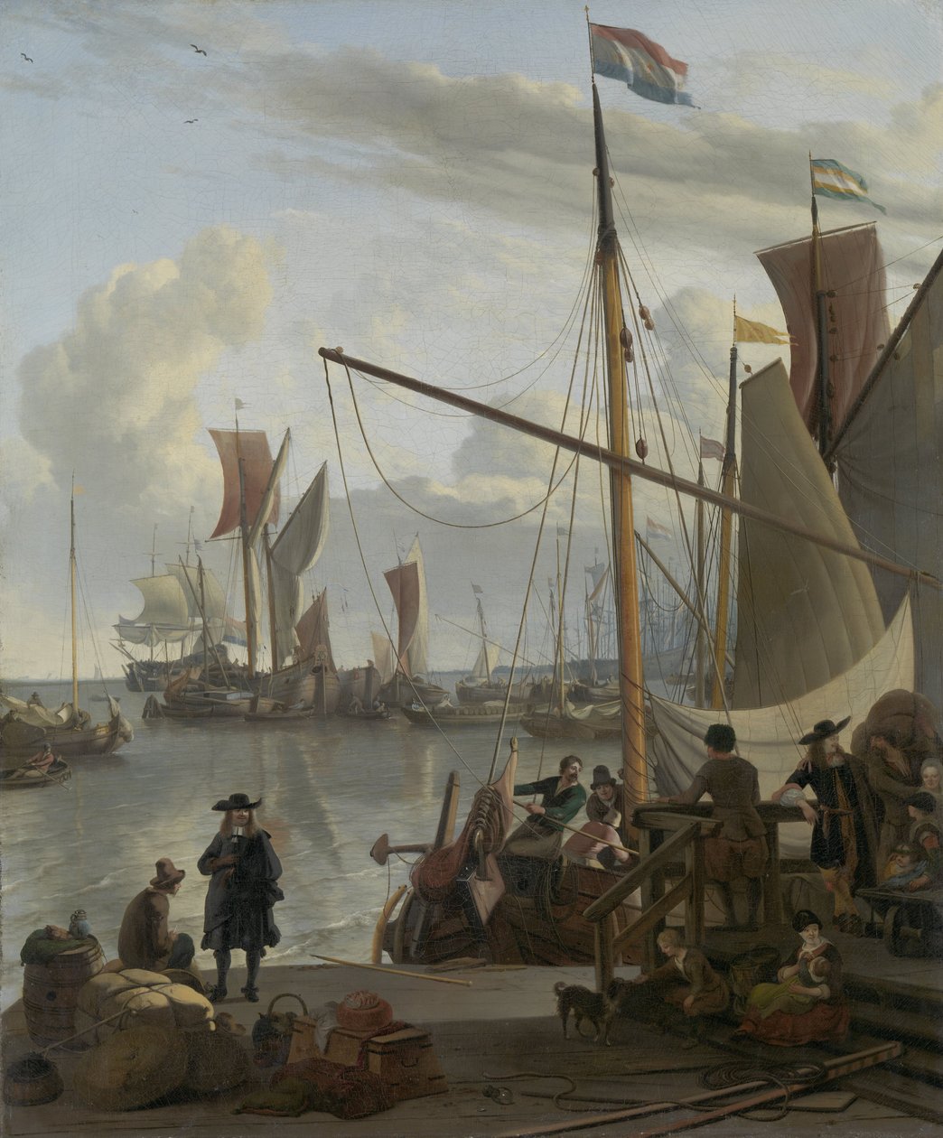 IJ i Amsterdam, sett från Mosselsteiger (Musselpiren) 1673 av Ludolf Backhuysen