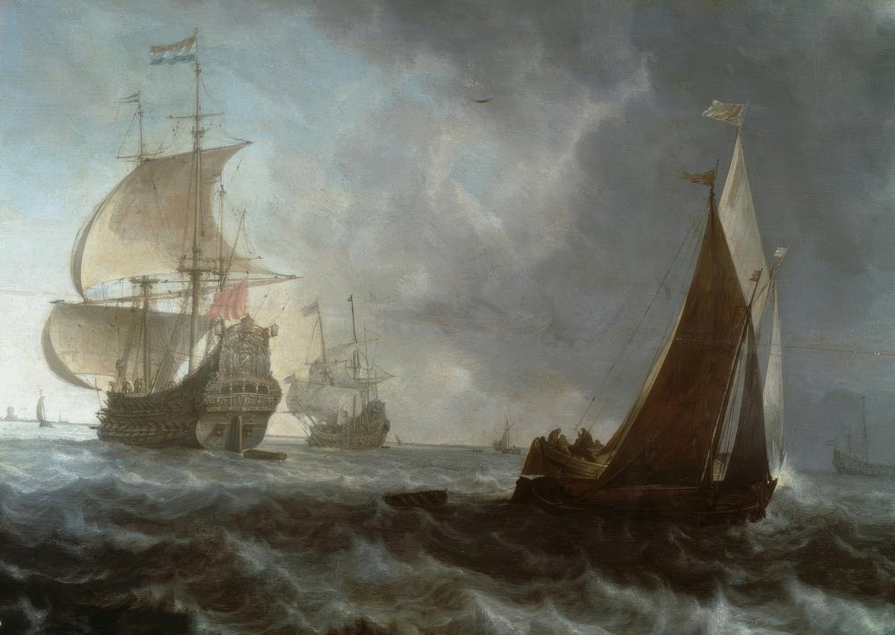 holländska krigsfartyg av Ludolf Backhuysen