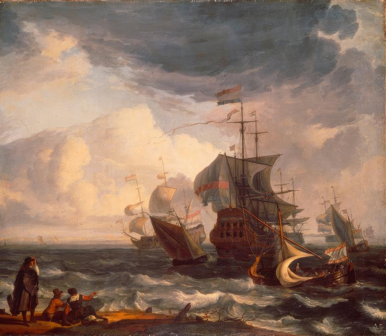 holländska krigsfartyg av Ludolf Backhuysen