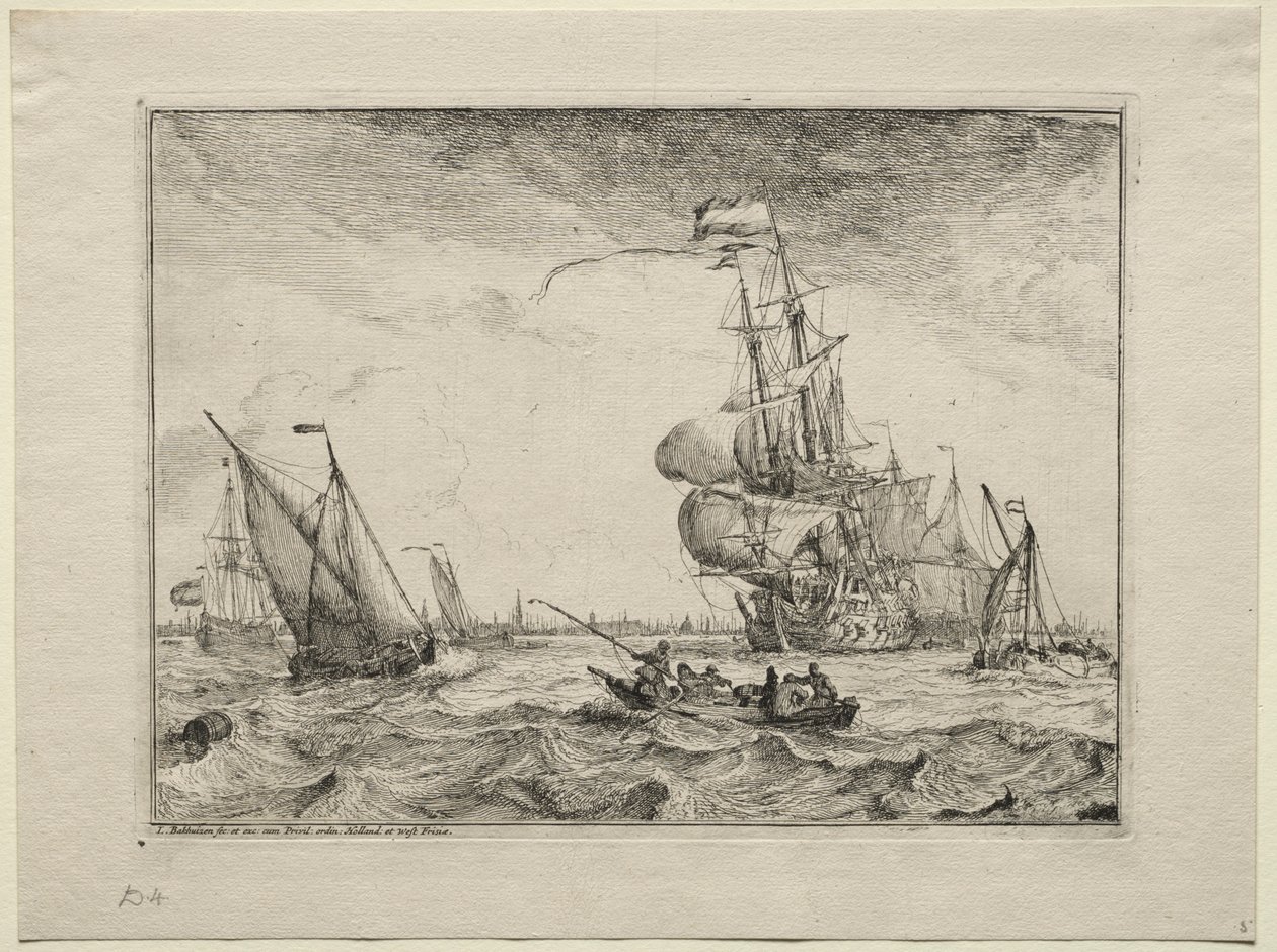 Fartyg under fullt segel, 1701. av Ludolf Backhuysen