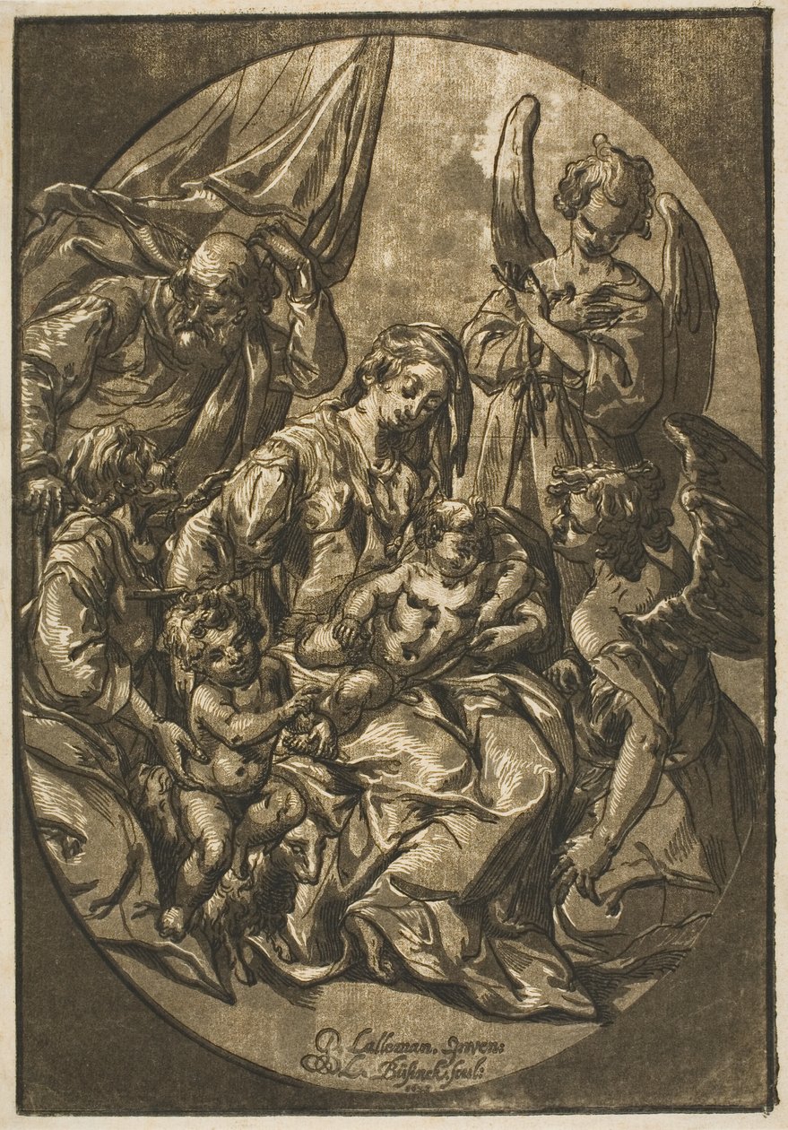 Helig familj i en oval ram av Ludolph Büsinck