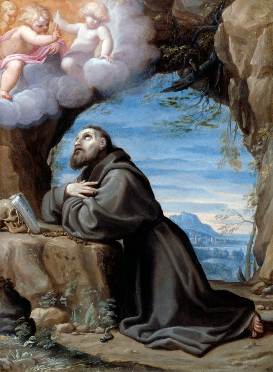 St Francis in Meditation av Ludovico Carracci