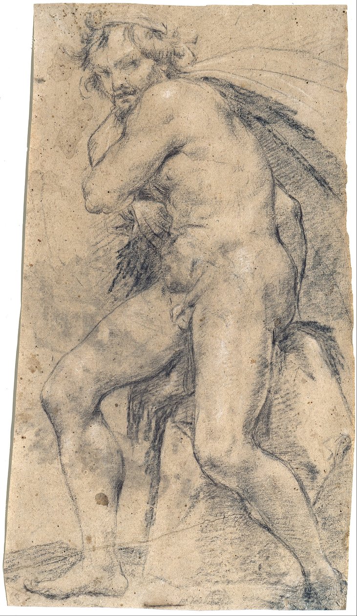 Manlig nakenbild (Hercules) av Ludovico Carracci