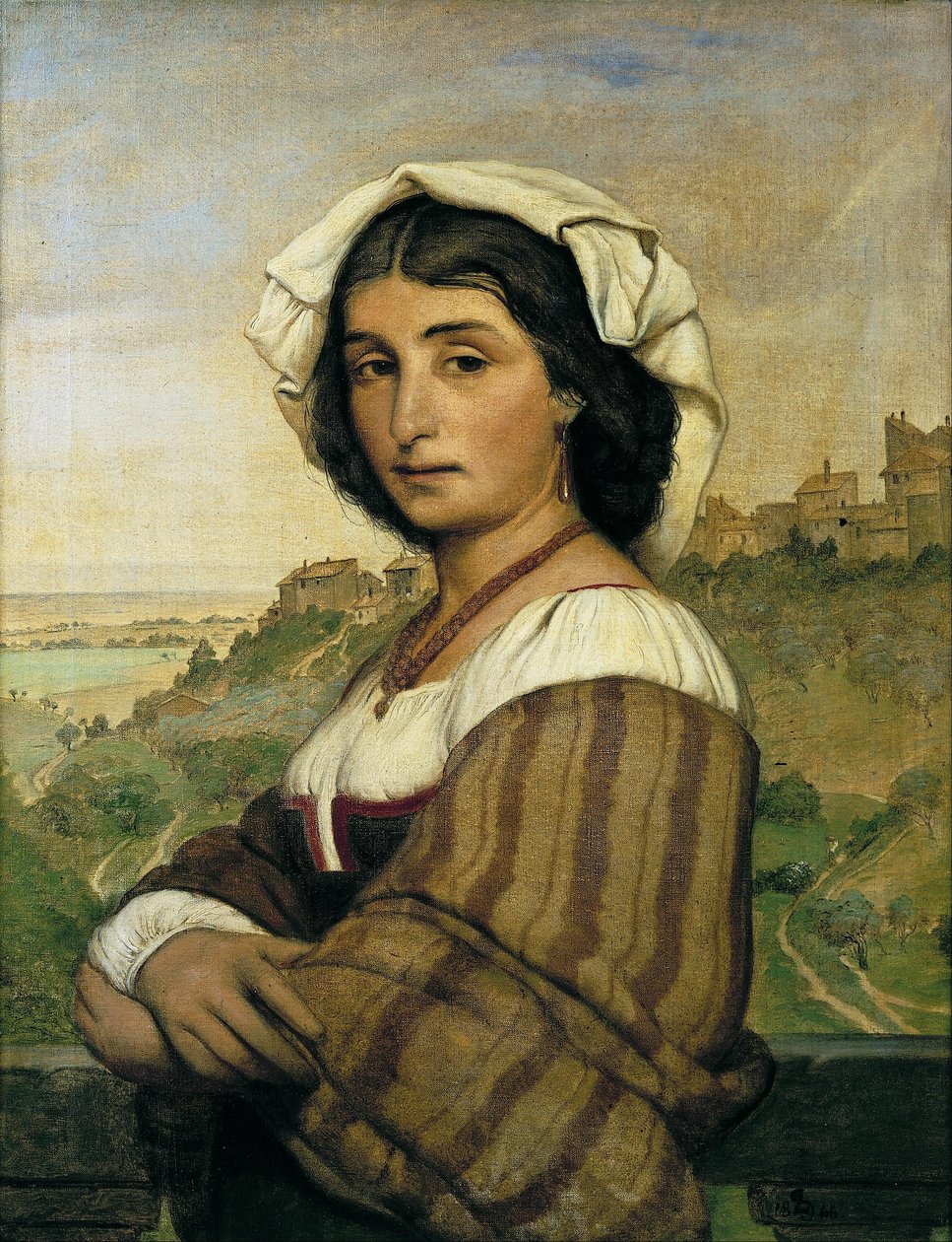 The model Stella. In the background, Ariccia av Ludvig Abelin Schou