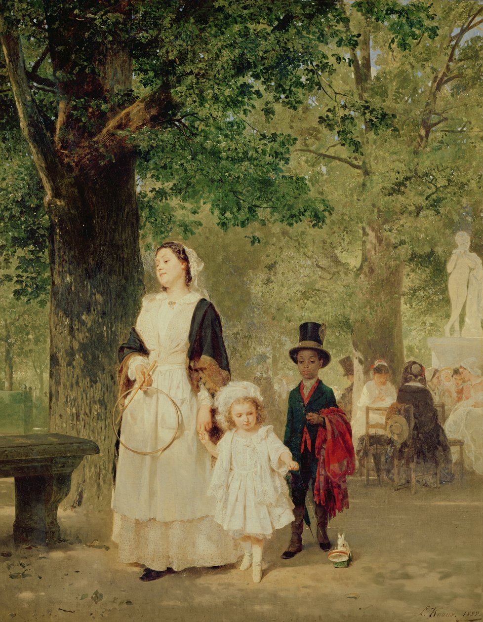 Promenade i Tuilerierna, 1855 av Ludwig Knaus