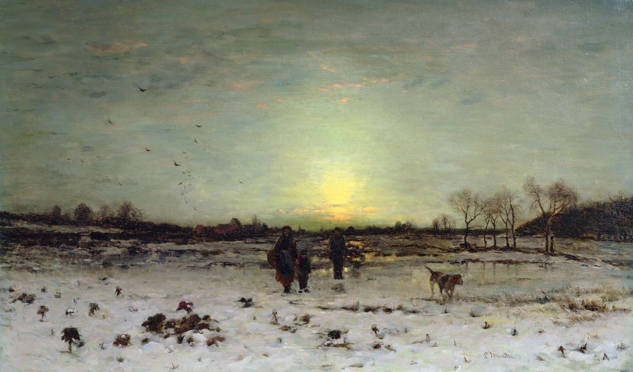 Vinterlandskap vid solnedgången av Ludwig Munthe