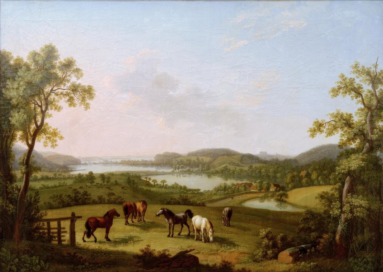 Plöner See sett från Bösdorf av Ludwig Philipp Strack