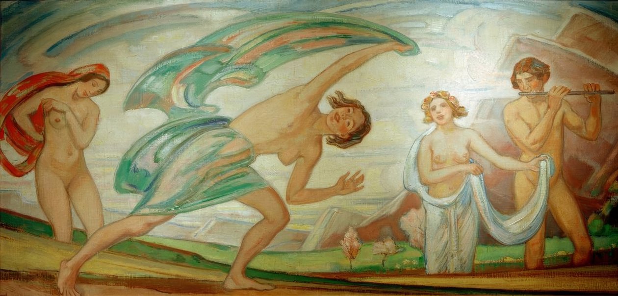 Vår med dansare av Ludwig von Hofmann