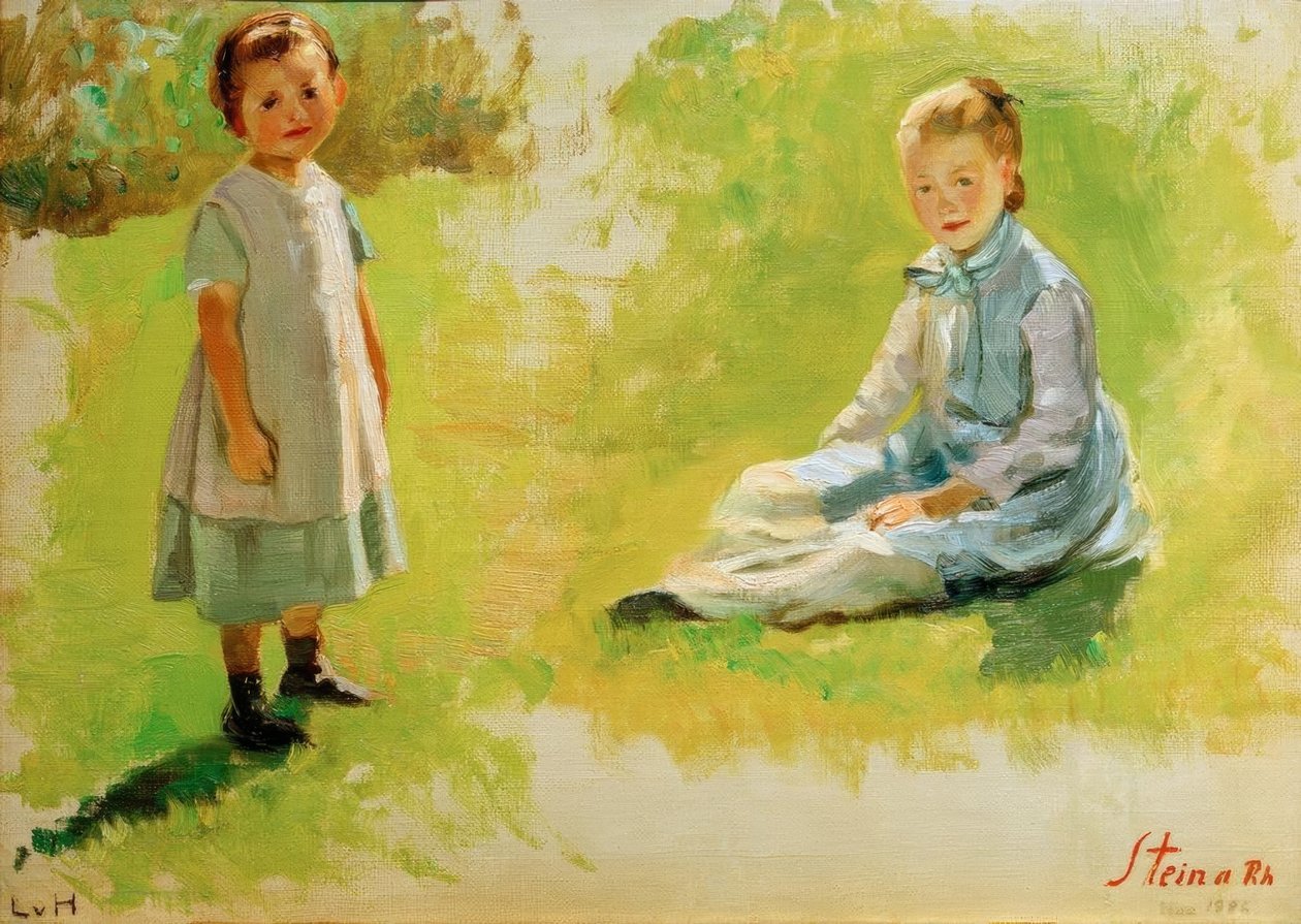Dubbelstudie för barn av Ludwig von Hofmann