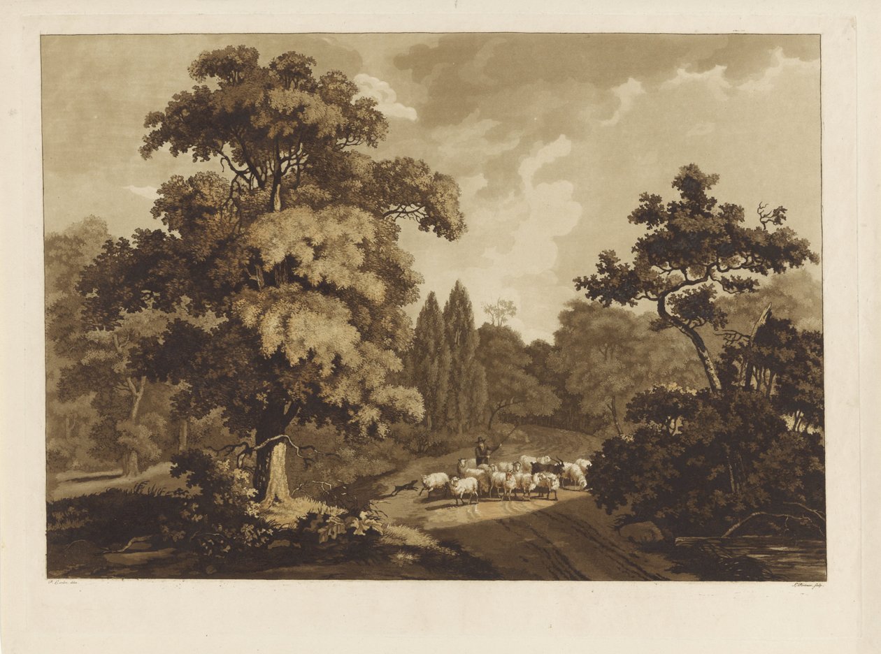 Landskap med fårherde av Ludwig Gottlieb Portman