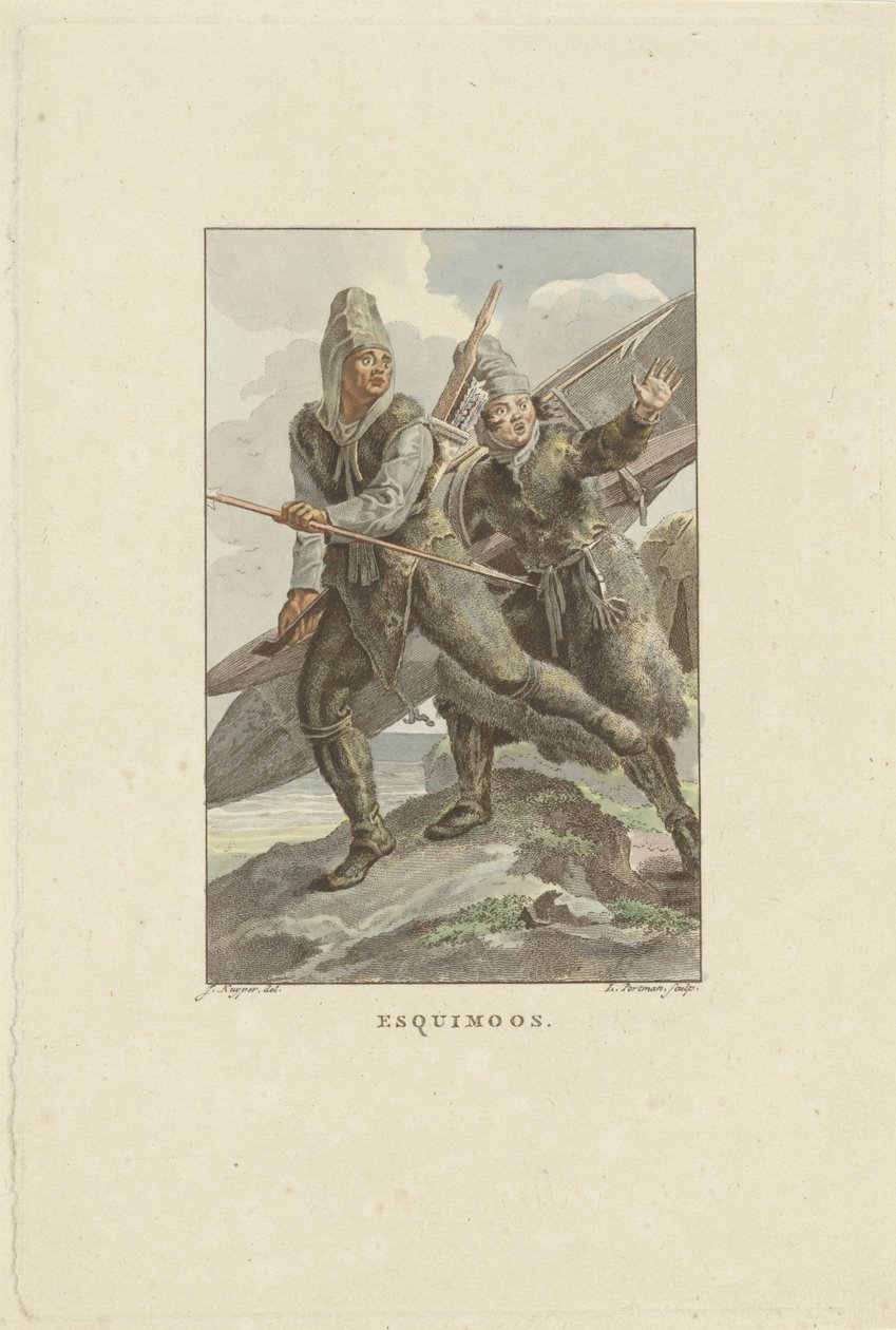 Flyr inuiter Esquimoos (titel på objekt) av Ludwig Gottlieb Portman