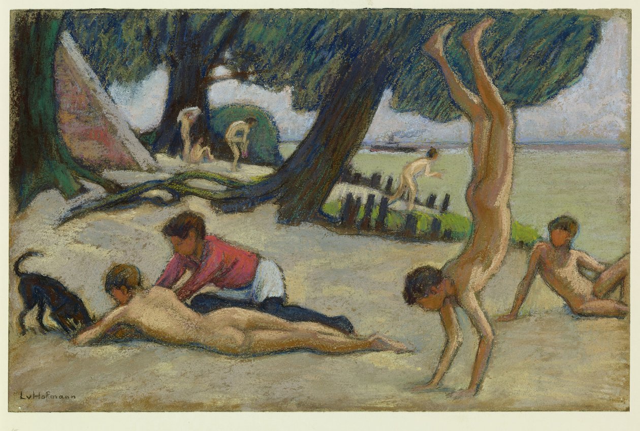 Pojkar på stranden, ca. 1895 av Ludwig von Hofmann