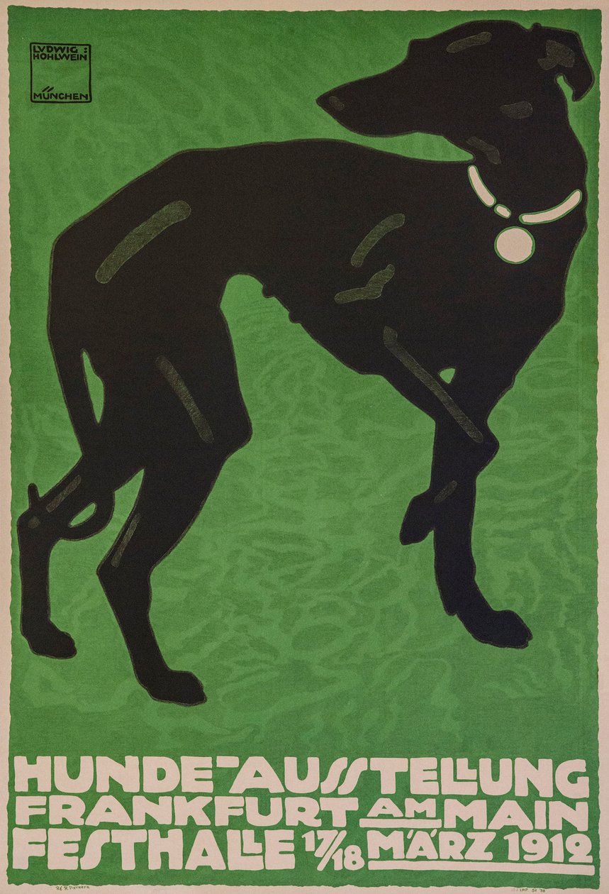 Hundutställning, 1912. av Ludwig Hohlwein
