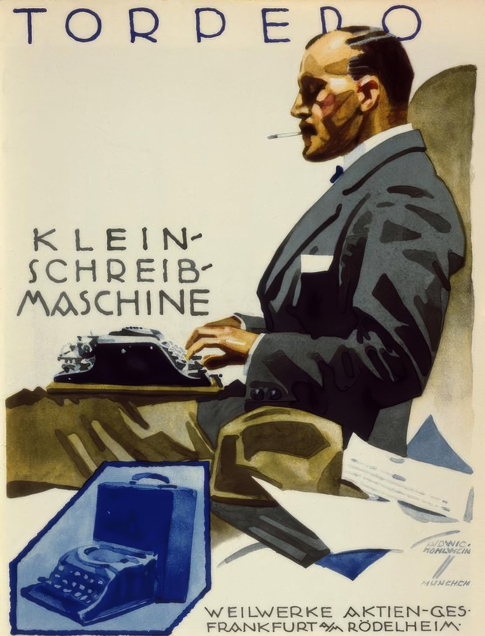 Torpedskrivmaskin av Ludwig Hohlwein