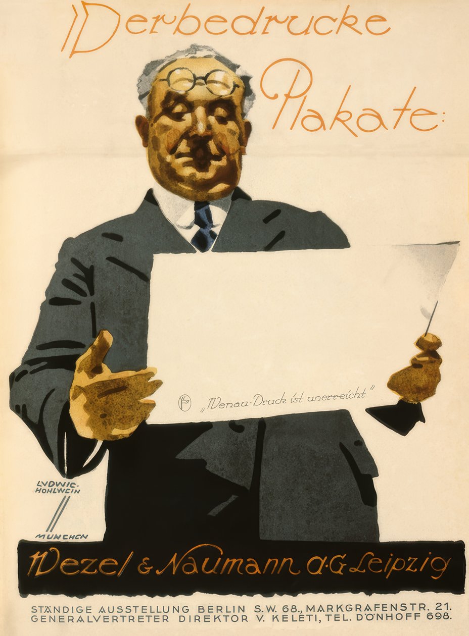 Reklam trycker affischer av Ludwig Hohlwein