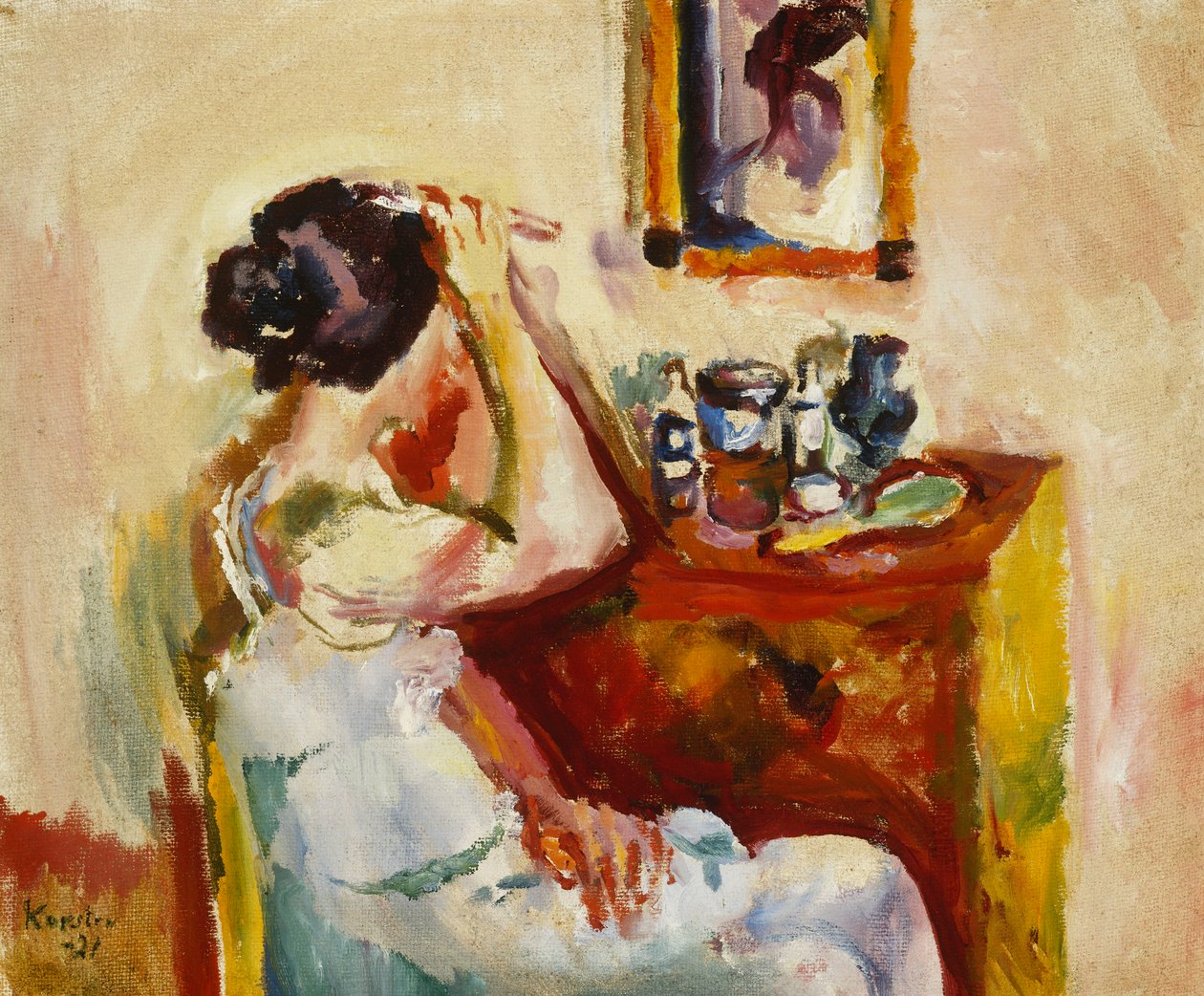 Morgontvätt; Morgenvask, 1921 av Ludvik Peter Karsten