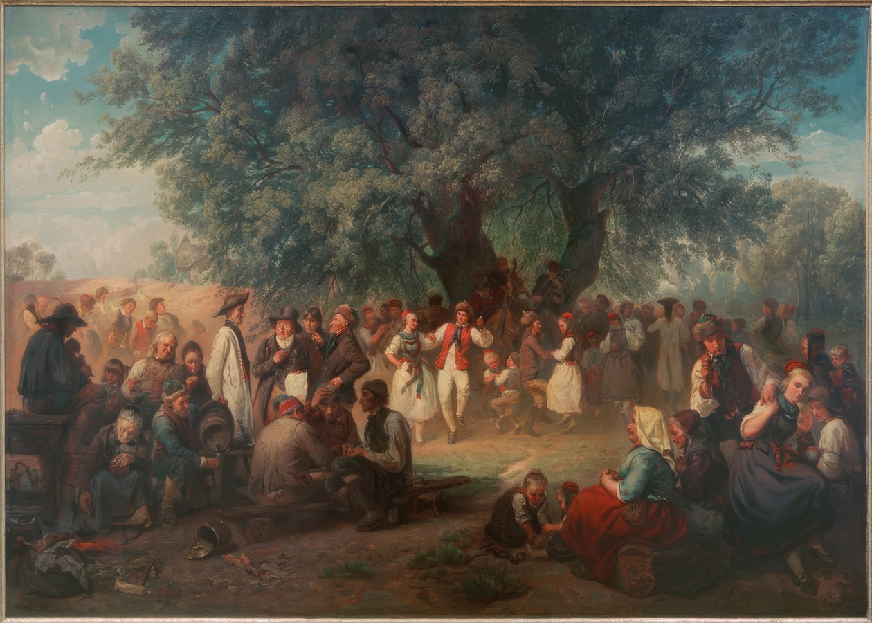 Bydans under linden av Ludwig Knaus