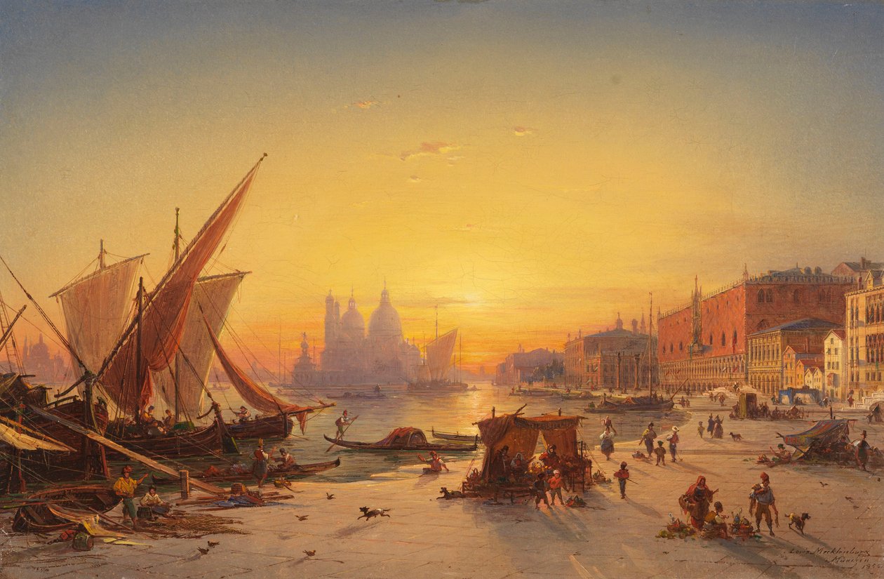 Venedig i kvällsljus av Ludwig Mecklenburg