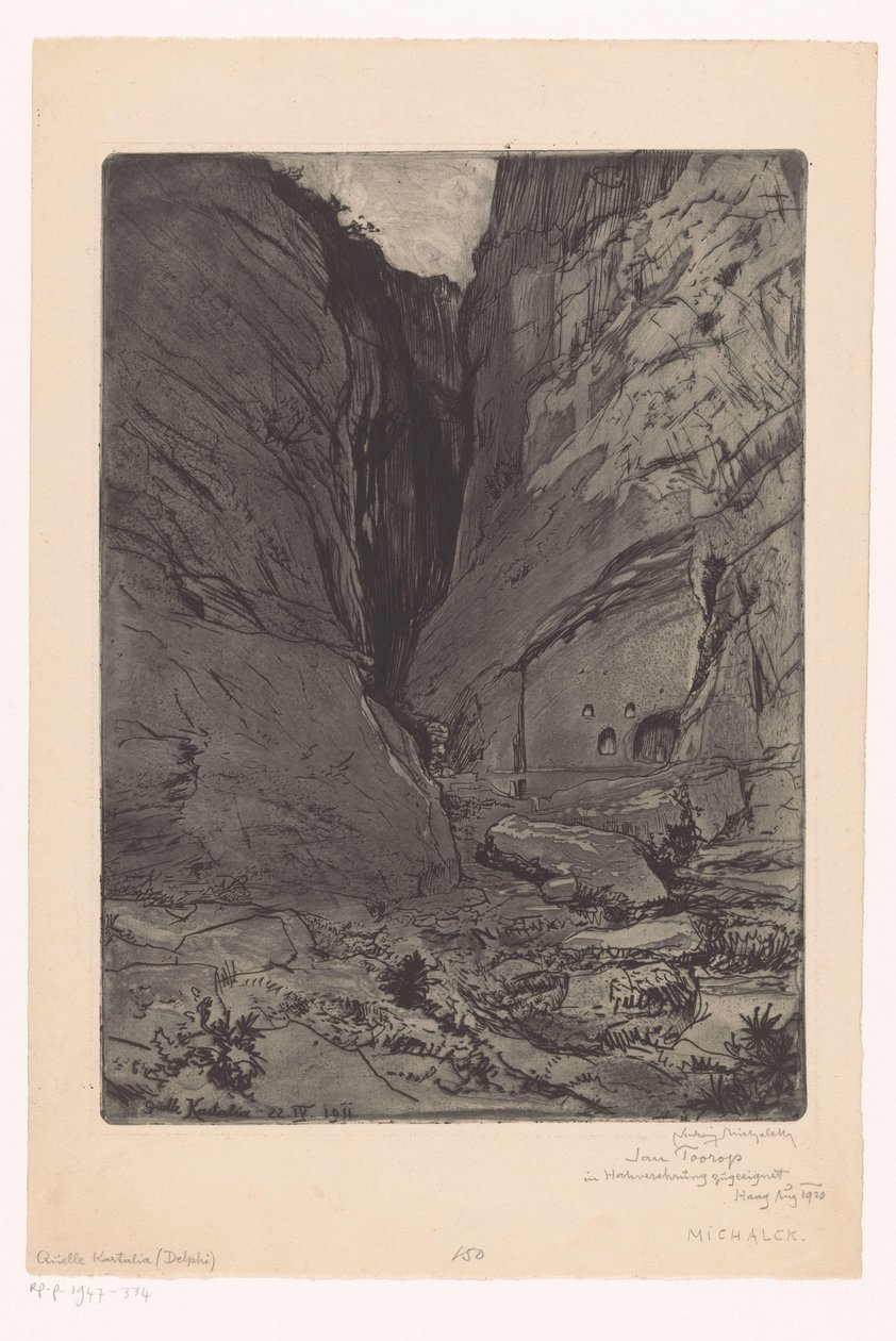 Castal källa i Delphi av Ludwig Michalek