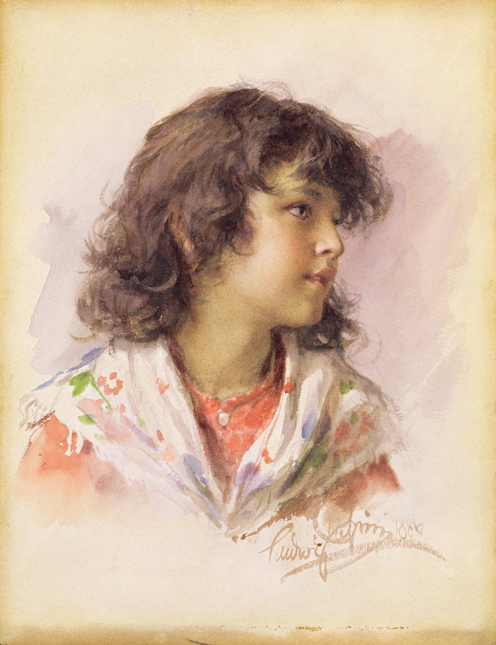 Chef för en flicka, 1886 av Ludwig Passini