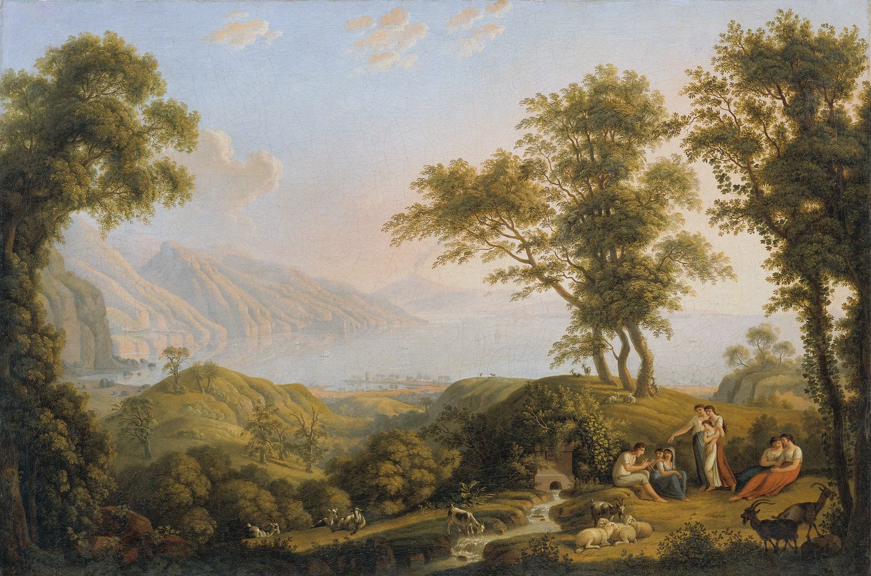 Södra landskapet med Vesuvius av Ludwig Philipp Strack
