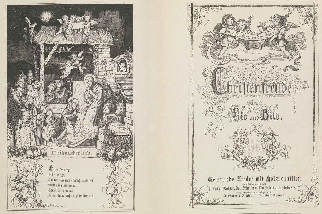 Kristen glädje i sång och bild, 1855. av Ludwig Richter