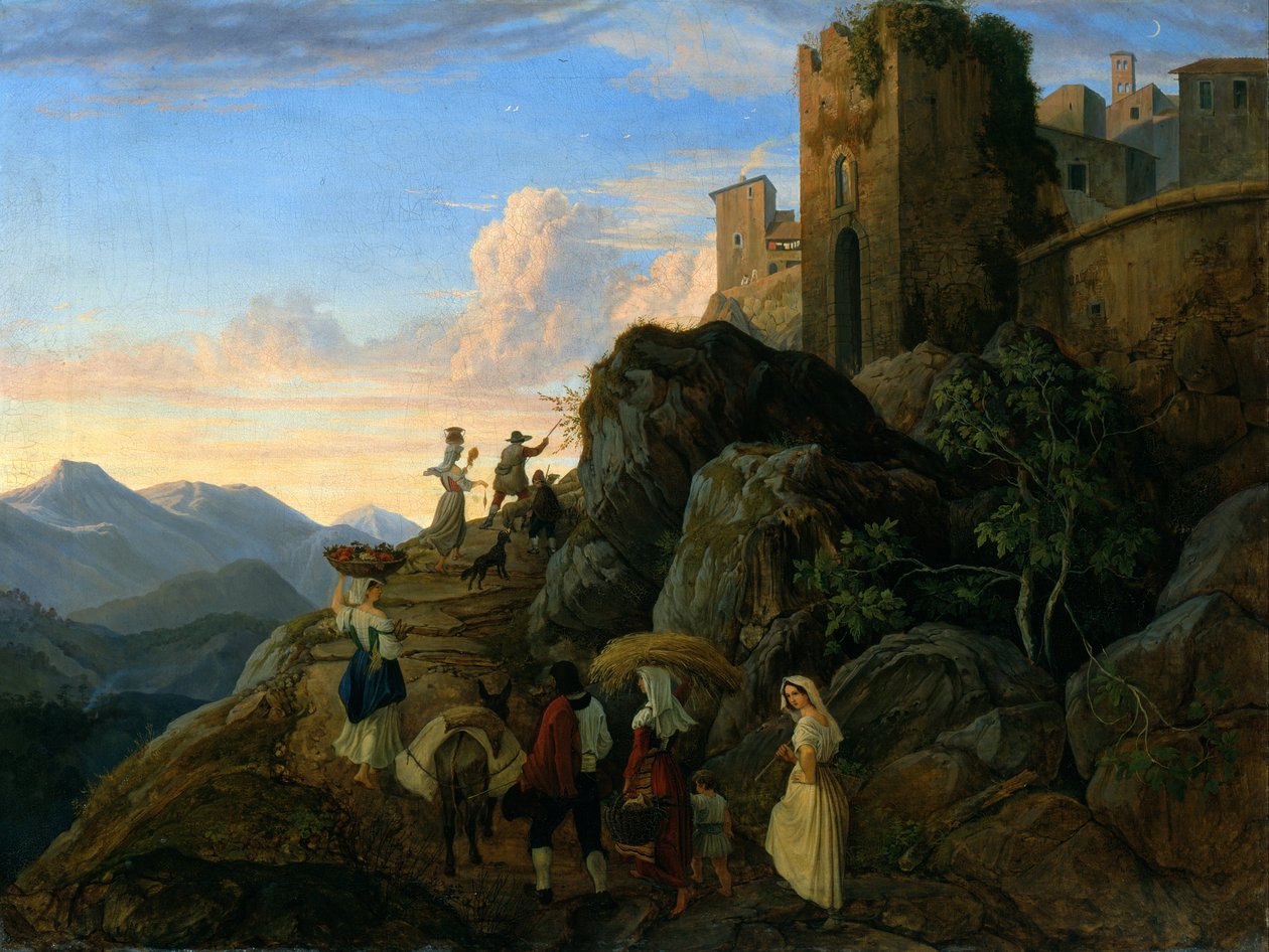 Civitella (kvällstid) av Ludwig Richter