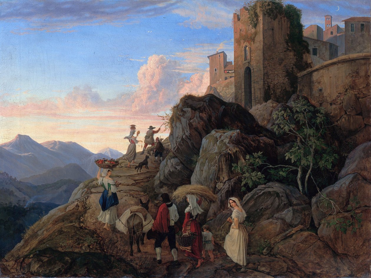 Civitella (kvällstid) av Ludwig Richter