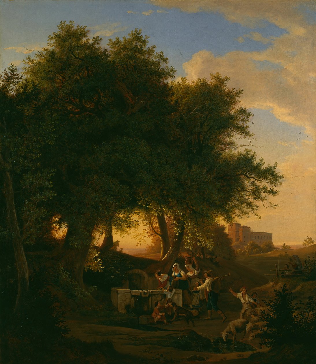 Fontänen vid Grottaferrata, 1832. av Ludwig Richter