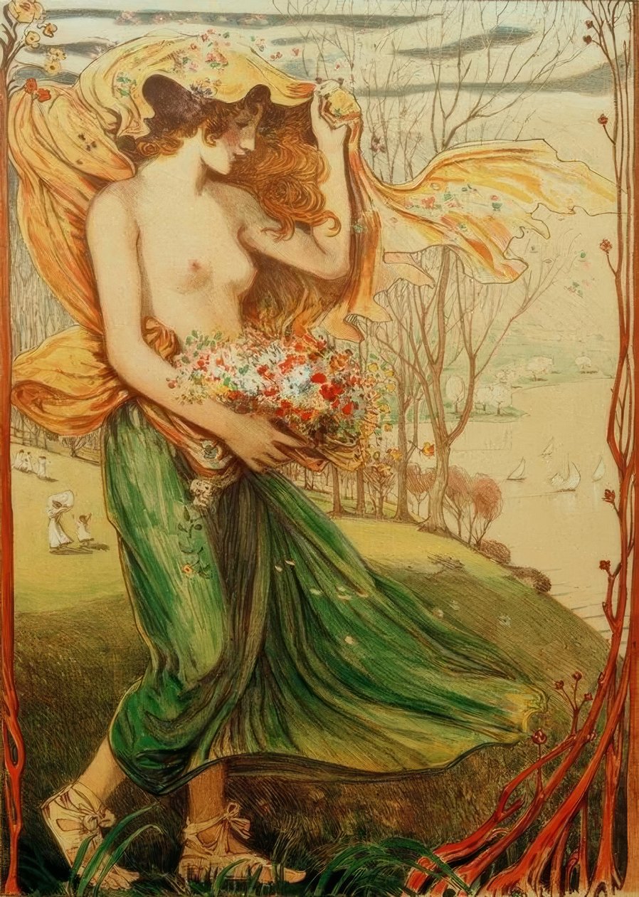 Flora (förlovningsbild) av Ludwig von Hofmann