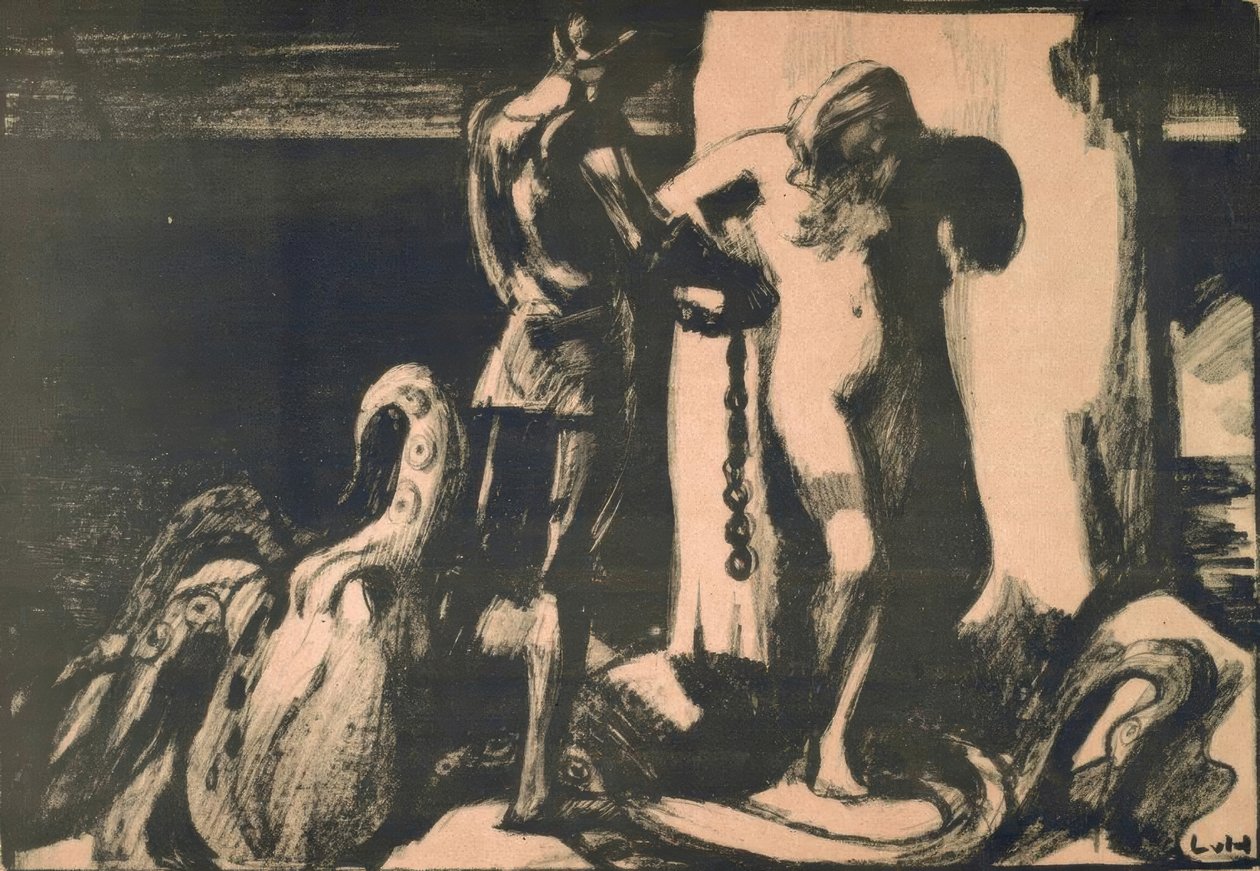 Perseus befriar Andromeda av Ludwig von Hofmann